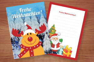 Schöne Weihnachtskarten selbst basteln – kostenlose Vorlagen zum Ausdrucken